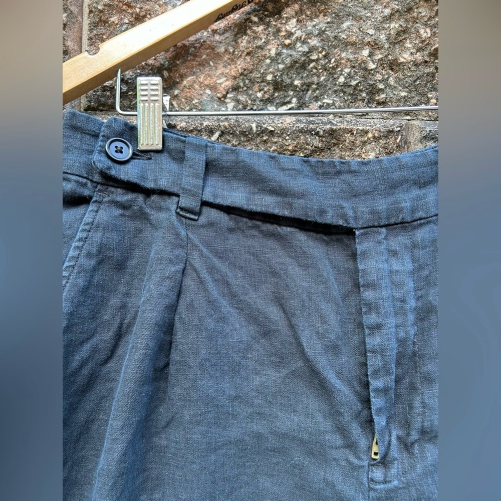 Madewell Wide Leg Linen Women's Pants Navy - Picture 4 of 5